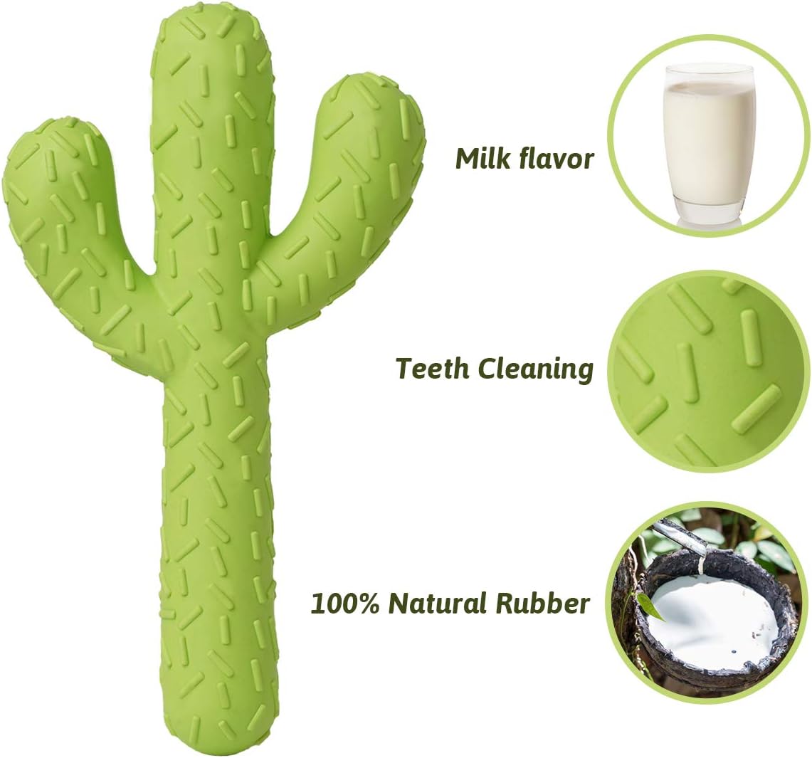 Dog Chew Toys for Aggressive Chewers, Durable Rubber Cactus Tough Toys for Training and Cleaning Teeth, Interactive Dog Toys for Small/Medium Dog